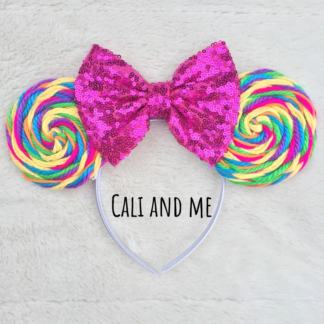 Colorful Rainbow Lollipop Mouse Ears Headband ?DIY Rainbow LOLLIPOP Minnie Mouse Ears? - YouTube main image 4