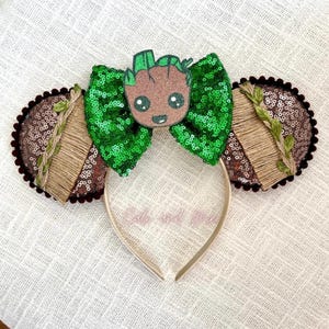 Groot Inspired Mickey Ears, Guardians of the Galaxy Mouse Ears Headband, Mickey Ears, Marvel Mouse Ears, Groot Disney Ears, Disney Park Ears