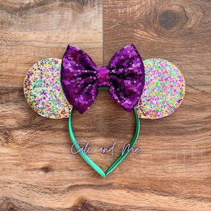 Mardi Gras Ears, Mardi Gras Mickey Ears, Mardi Gras Minnie Ears, Mardi Gras Mouse Ears, Disney Mardi Gras Mouse Ears Headband
