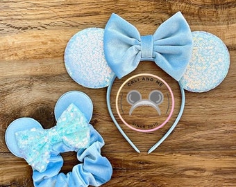 Mickey Ears, Baby Blue Bow Mickey Ears, Velvet Bow Mouse  display picture 1