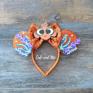 Nemo Mickey Ears, Nemo Ears, Finding Nemo Minnie Ears, Nemo Mouse Ears Headband, Nemo Inspired Ears, Finding Nemo Ears, Nemo Headband