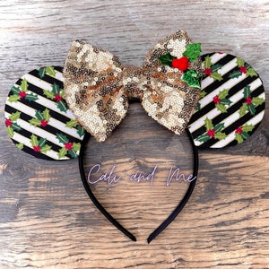 Christmas Mickey Ears, Mickey Mouse Ears, Christmas Minnie Ears, Disney Mouse Ears, Holiday Mickey Ears, Mouse Ears, Mickey&#39;s Christmas