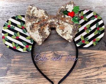 Christmas Mickey Ears, Mickey Mouse Ears, Christmas Minnie Ears, Disney Mouse Ears, Holiday Mickey Ears, Mouse Ears, Mickey's Christmas