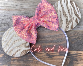 Zebra Ears, Animal Kingdom Ears, Zebra Minnie Mouse Ears, Zebra Mickey Ears, Zebra Minnie Ears, Mouse Ears, Zebra Print Ears