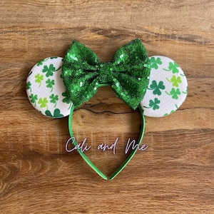 St. Patricks Day Ears, St Pattys Day Minnie Ears,  St Patricks Day Mouse Ears, St. Patricks Day Mickey Ears, Shamrock Ears
