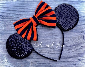 Disney Parks 2023 Minnie Mouse Ears Orange Bow Sequin Halloween