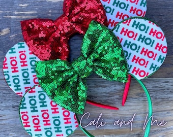 Christmas Mouse Ears, Christmas Disney Ears, Christmas Minnie Ears, Mickey Christmas Ears, Disney Ears, Holiday Minnie Ears