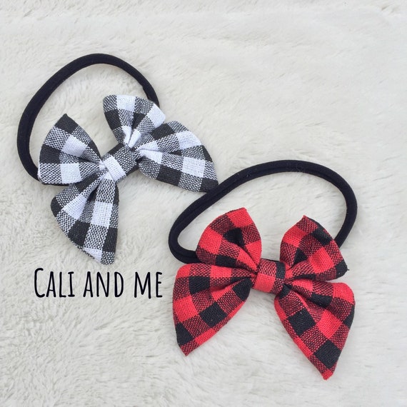 buffalo plaid baby headband