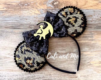 Sequin Lion King Mickey Ears, Animal Kingdom Mouse Ears Headband Disney Safari Minnie Mouse Ears Headband Disney