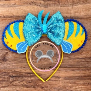 Flounder Ears, Flounder Mickey Ears, Flounder Mouse Ears, Little Mermaid Ears, Little Mermaid Flounder Minnie Ears, Flounder Fish Mouse Ears
