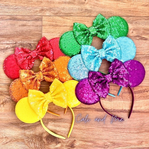 Classic Solid Sequin Mickey Mouse Ears Headband Disney  display picture 3