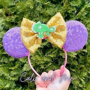 Pascal Ears, Tangled Ears, Pascal Minnie Ears, Pascal Mickey Ears, Rapunzel Ears, Disney Tangled Ears, Mouse Ears for Disney, Minnie Ears