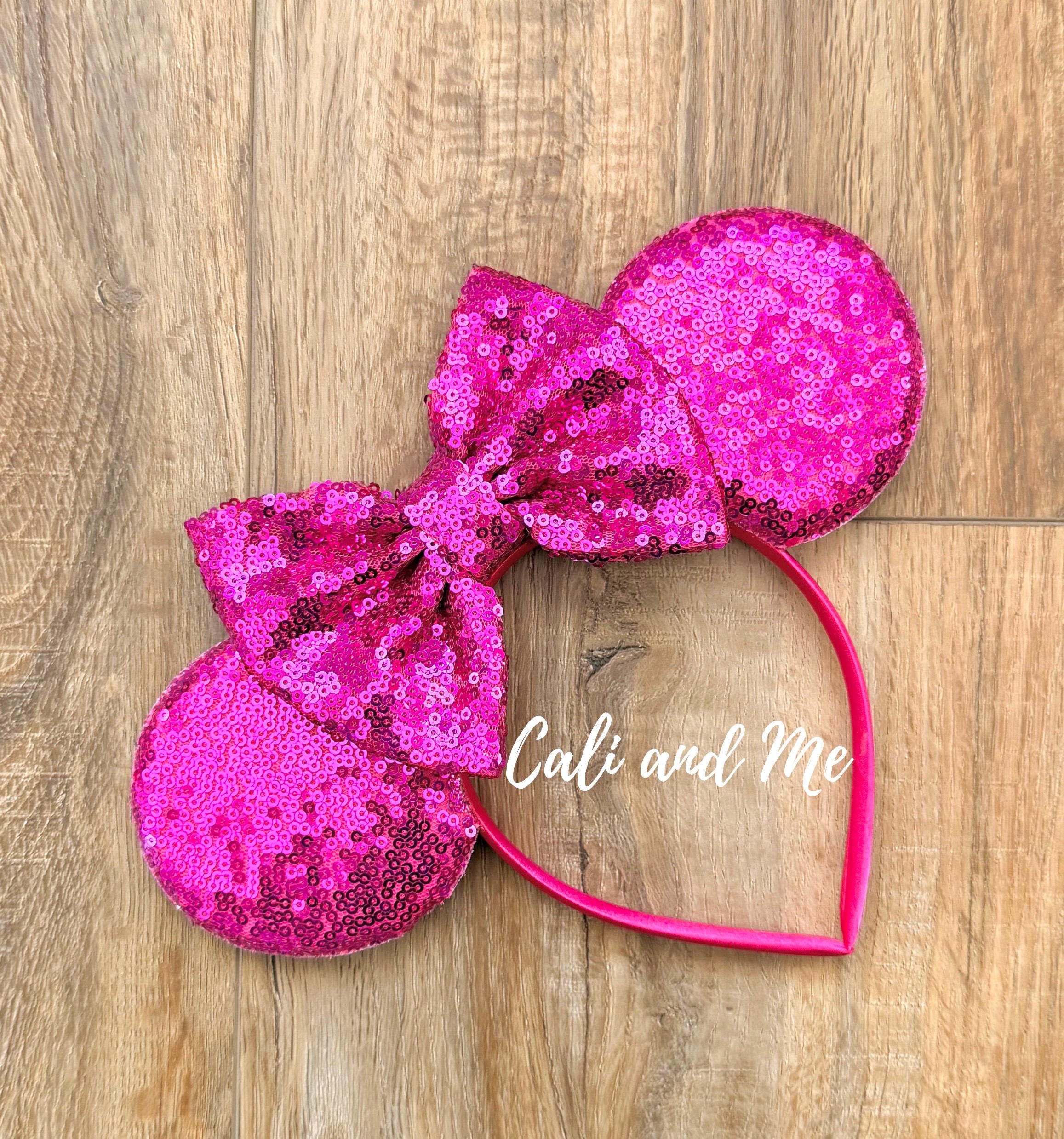Hot Pink Minnie Ears Headband Fuchsia Pink Sequin Mickey  display picture 1