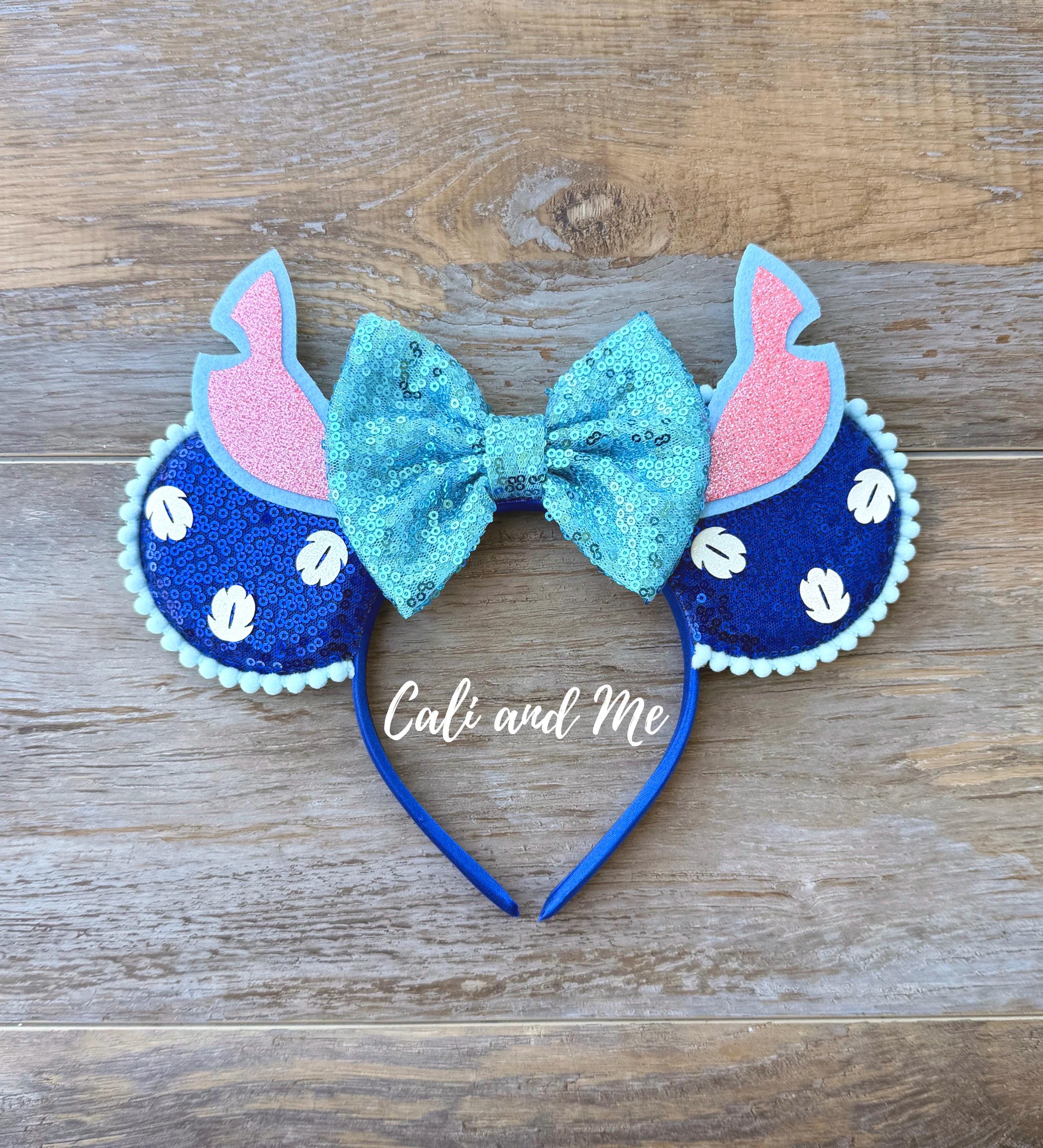 Royal Blue Sequined Stitch Mickey Ears Headband, Handmade  display picture 3