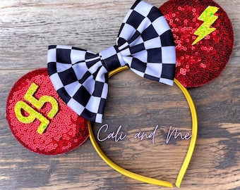 Disney Lightning McQueen Ears, Cars Mouse Ears, Disney Cars Mickey Ears, Cars Inspired Mickey Mouse Ears, Cars Ears, Mouse Ears