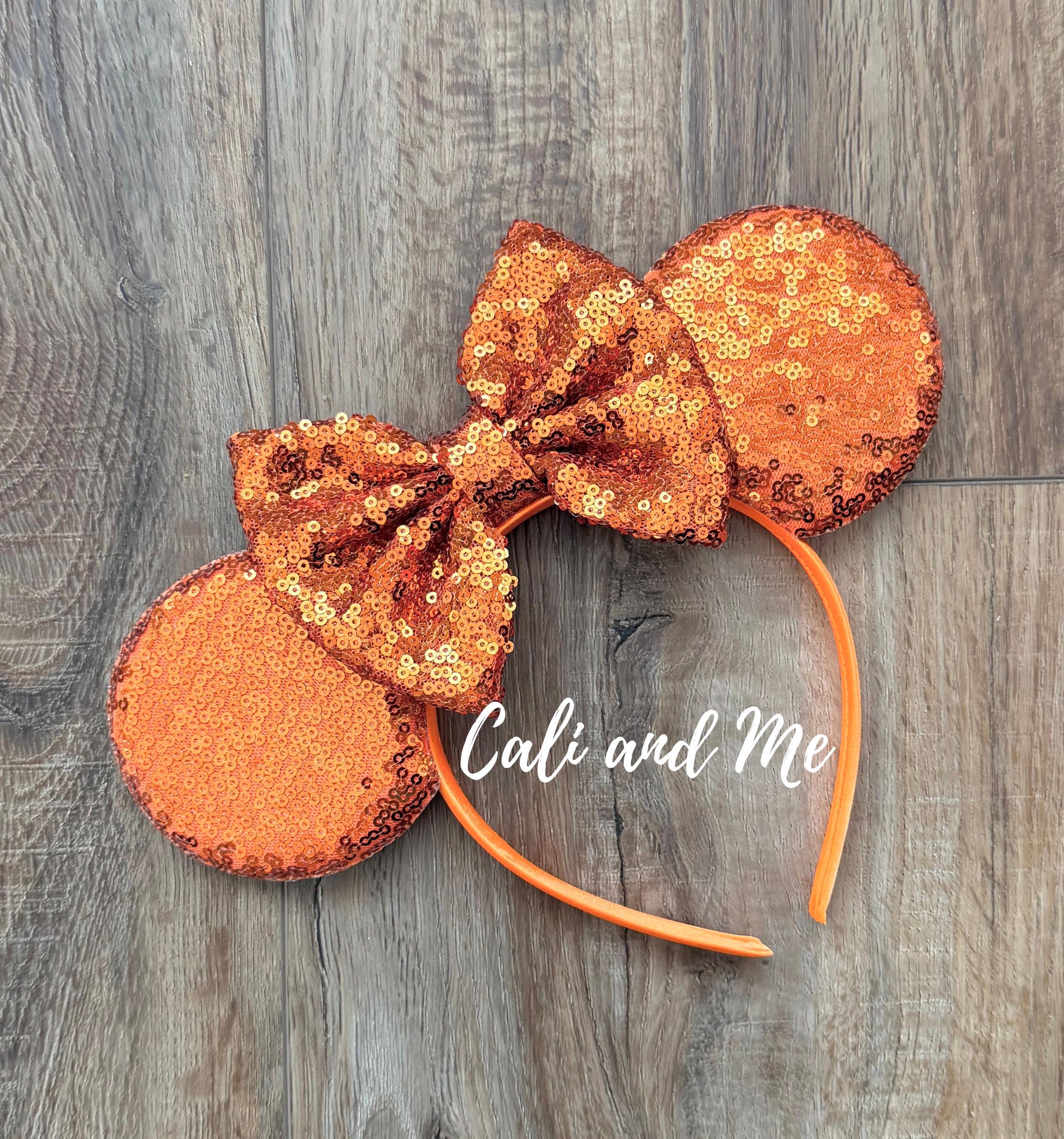 Disney Minnie Mouse Ears Orange Bow Sequin Halloween Plaid Headband NEW! 1 s-l1200.jpg main image 4