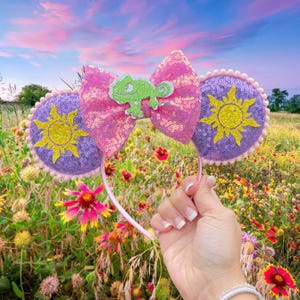 Rapunzel Sun Minnie Ears, Tangled Minnie Ears, Pascal Minnie Ears, Rapunzel Birthday, Tangled Ears, Tangled Mickey Ears, Princess Rapunzel