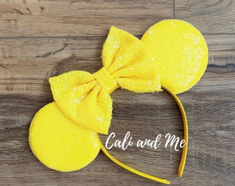 NWT Yellow Sunshine Sequins Minnie Ears Butter Yourself Up With These Yellow Minnie Ears and  main image 3