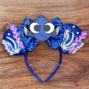 Dory Inspired Ears, Finding Dory Ears, Dory Mickey Ears, Dory Ears, Finding Dory Ears, Nemo and Dory Mouse Ears Headband, Nemo Mouse Ears.