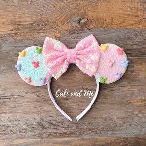 Jeweled Mouse Ears, Pearl Minnie Ears, Mickey Mouse Ears, Minnie Mouse Ears, Mouse Ears, Minnie Ears Headband, Mickey Ears Headband
