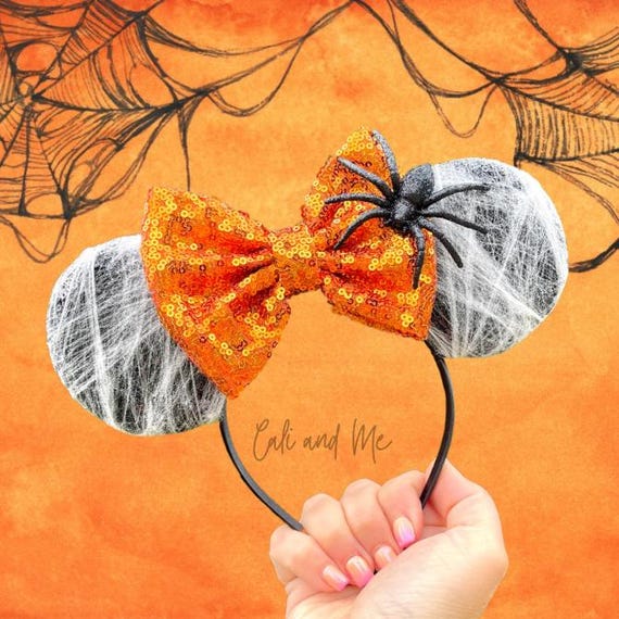 Halloween Mickey Ears, Spooky Spiderweb Sequin Minnie Mouse  display picture 2