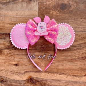 Whinnie the Pooh Inspired Minnie Ears, Piglet Mickey Ears, Inspired Pooh Bear Ears, Mouse Ears, Minnie Mouse Ears , Mickey Mouse Ears