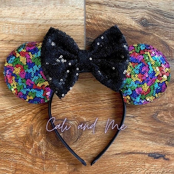 Rainbow Minnie Ears, Rainbow Mickey Ears, Sequin Rainbow  display picture 1