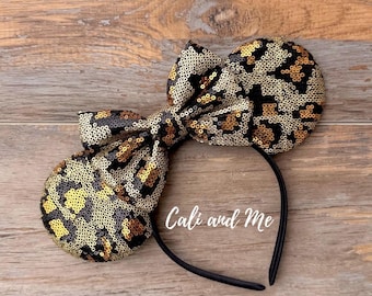 Animal Kingdom Ears, Animal Kingdom Mickey Ears, Leopard Minnie ears, Leopard Mickey Ears, Cheetah Ears, Glitter Minnie Mouse Ears