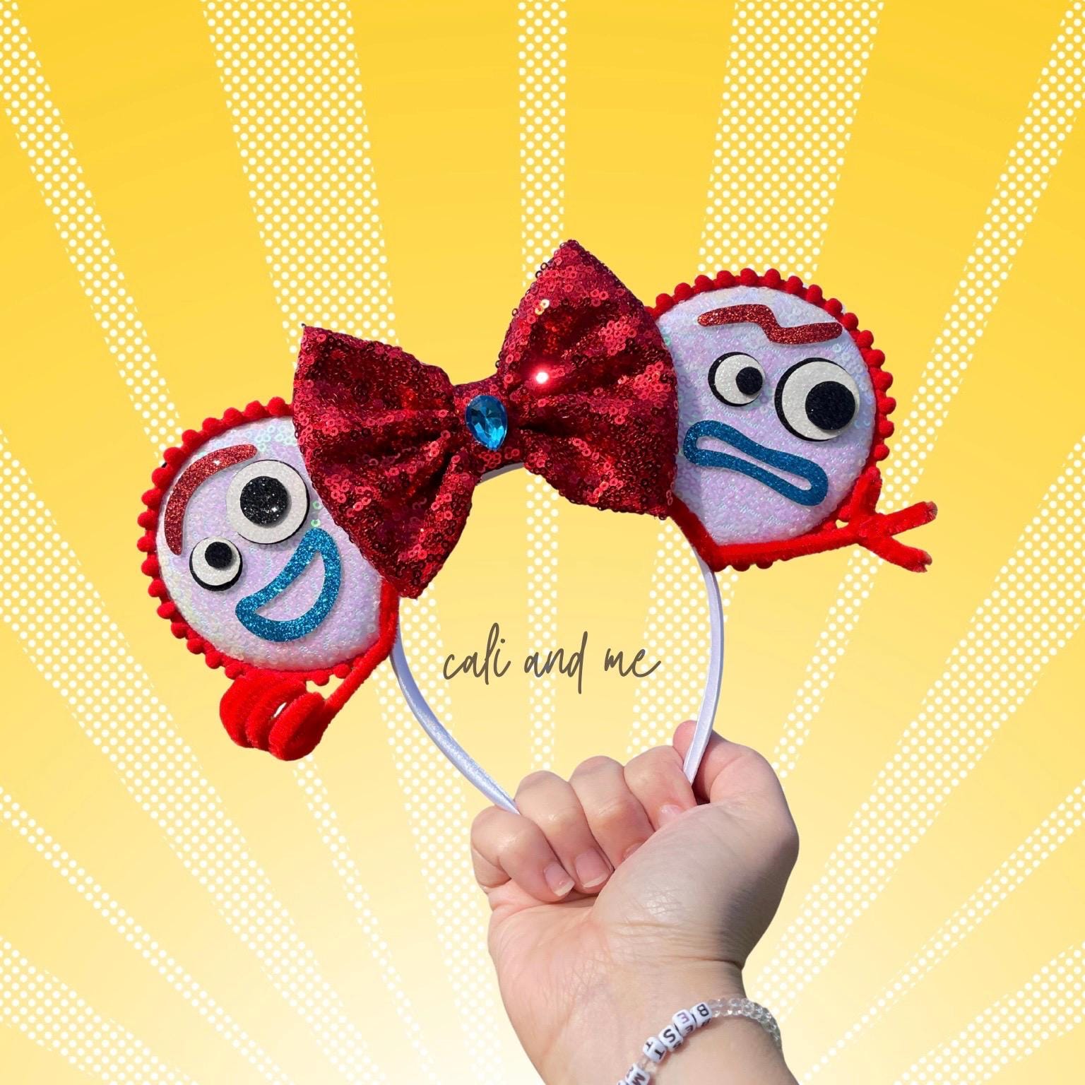 Disney White and Red Plush Forky Headband Toy Accessory Toy Story Forky Ears | Mickey Mouse Ears | Disneyland Ears  main image 2