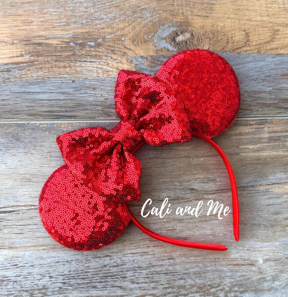 Red Mickey Ears Disney Headband, Red Minnie Ears Disney Hair  display picture 1