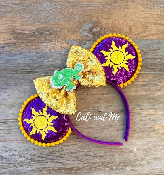 Rapunzel Sequin Mickey Ears, Tangled Princess Headband for  display picture 1