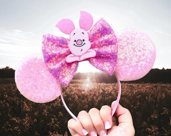 Orejas de Piglet, Orejas de Mickey Piglet, Orejas de Ratón Inspiradas en Piglet, Orejas de Ratón, Orejas de Mickey Mouse, Diadema con Orejas de Piglet Disney, Orejas de Piglet Minnie