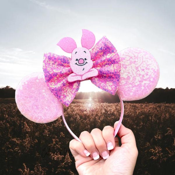 Piglet Ears, Piglet Mickey Ears, Piglet Inspired Mouse Ears, Mouse Ears, Mickey Mouse Ears, Piglet Disney Ears Headband, Piglet Minnie Ears