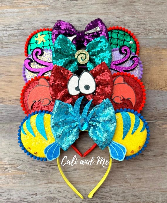 Under the Sea Mermaid Mickey Ears Headband Princess Ariel  display picture 1