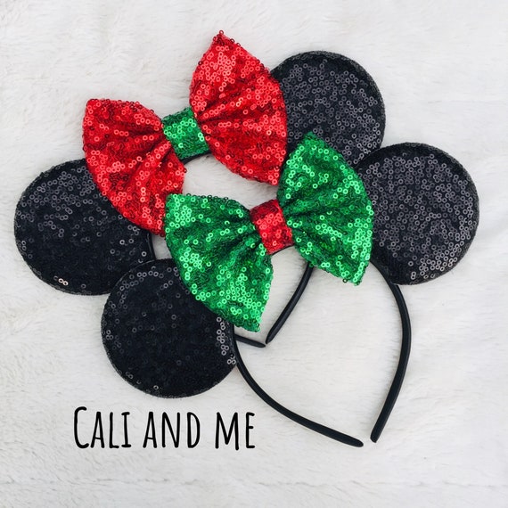 Christmas Confetti Glitter  Ears Christmas Minnie Ears Christmas Mickey Ears Mouse Ears Holiday Ears Holiday Mickey Ears