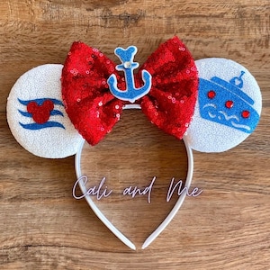 Cruise Mickey Ears, Mickey Ears, Wish Mouse Ears, Cruise Ears, Cruise Minnie Ears, Cruise Mouse Ears for Adults and Kids, Nautical Ears