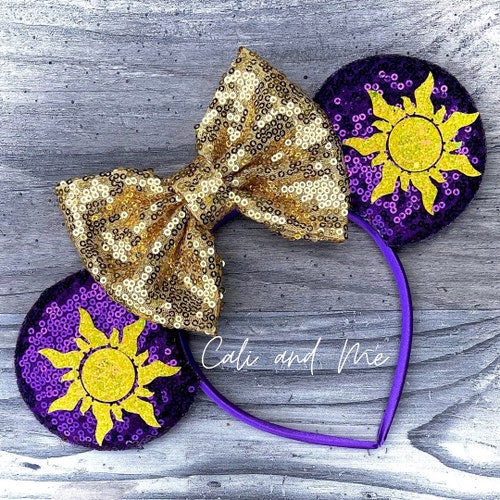 Tangled Ears, Tangled Mickey Ears, Rapunzel Ears, Minnie Mouse Ears, Princess Minnie Ears, Tangled Mickey Ears, Disney Rapunzel ears.