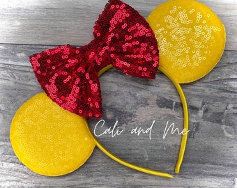 Yellow Minnie Ears, Yellow Mouse Ears, Yellow Mickey Ears, Yellow Mickey Mouse Ears, Yellow Minnie Mouse Ears Headband, Yellow Disney Ears