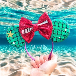 Mermaid Ears, Ariel Minnie Ears, Mermaid Minnie Ears, The Little Mermaid Ears, Mouse Ears for Adults, Mickey Ears, Mouse Ears