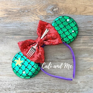 Mermaid Minnie Mouse Ears Headband Ariel Ears Birthday Headband Little Mermaid Gift Crown Mickey Ears Princess Minnie Ears Disney Gift