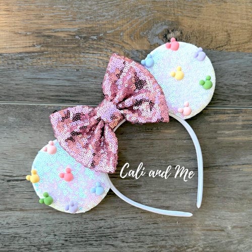 Women\'s Pink Castle Polyester Sequin Bow Mickey Mouse Headband Hair Accessory Amazon.com: UNSPAZ Mouse Ears Headbands, Sequin Mouse Ears  main image 4