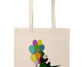 Dinosaur raptor and panda Cotton Carrier tote bag jurassic world bag jurassic park bag