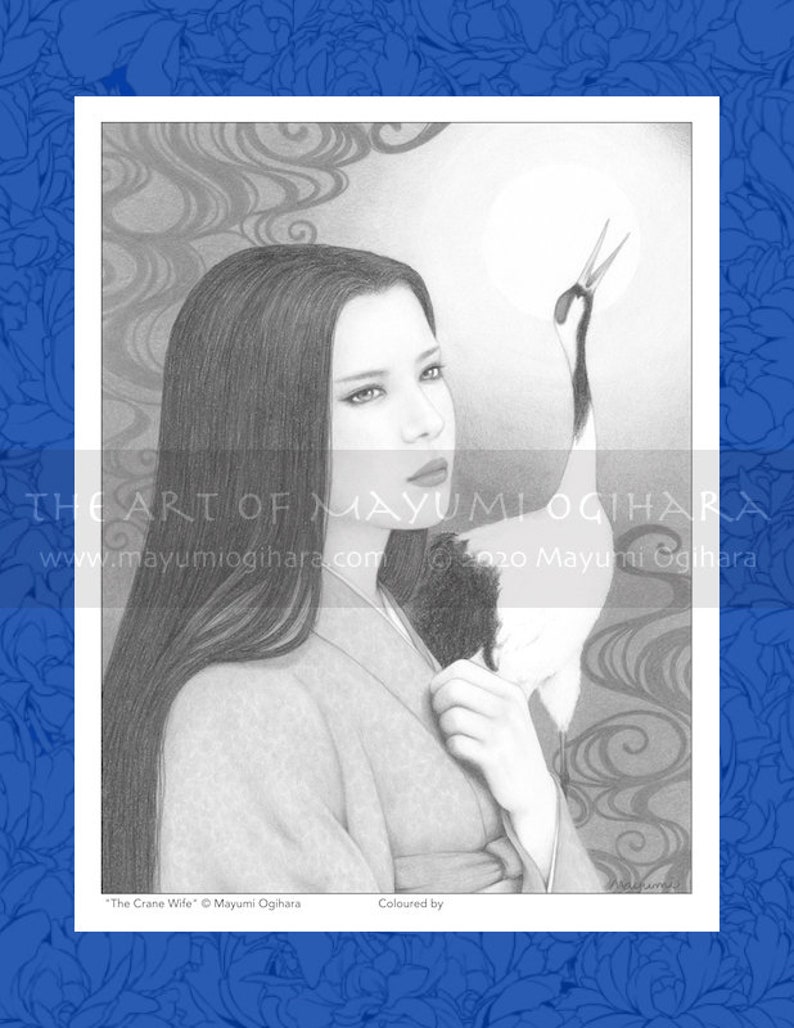 Greyscale Pack Set of 6 by Mayumi Ogihara, PDF, fantasy portrait colouring page image 6
