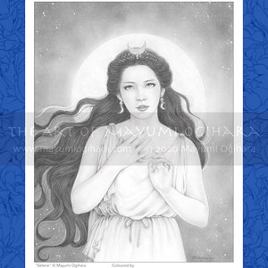 Greyscale Pack Set of 6 by Mayumi Ogihara, PDF, fantasy portrait colouring page image 4