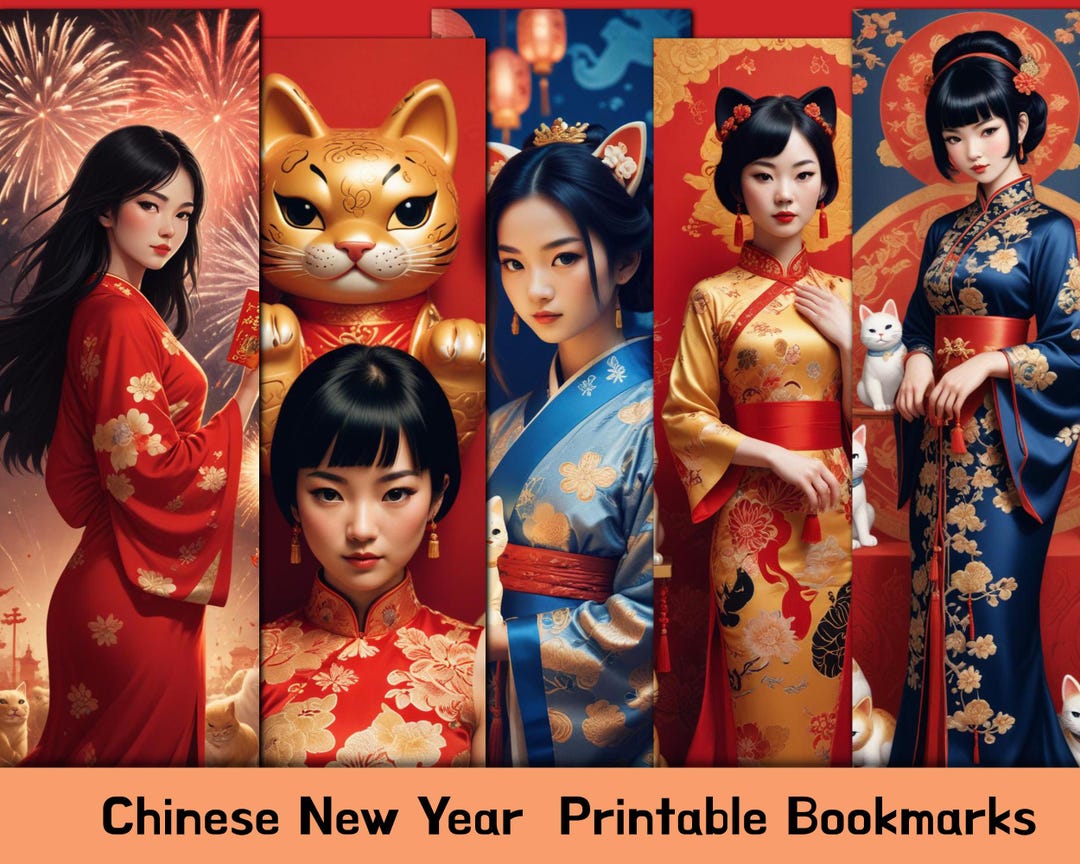 Chinese New Year Bookmark Set - 5 Printable Bookmarks Celebrate Asian ...