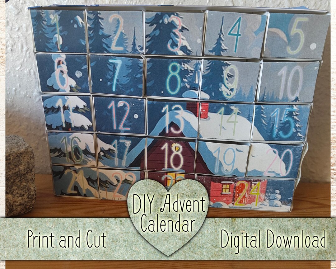 Handmade Advent Calendar Kit - Printable Countdown Boxes for Christmas ...