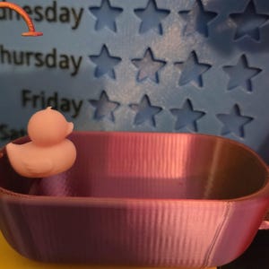 Plato para bañera con forma de pato rosa, mini jabonera 3D para bañera, plato para baratijas con forma de pato, decoración para el baño.
