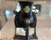 RARE SPONG Coffee Mill Grinder England 1 Cast Iron Vintage Collector Wall Mount
