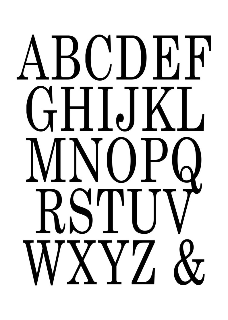 Typography DIGITAL PRINT Monogram Initial Wall Art Century Letter B 5x7 image 2