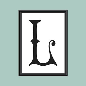 Tipografía Impresión digital Monogram a la pared inicial Arte Carmencita Carta L